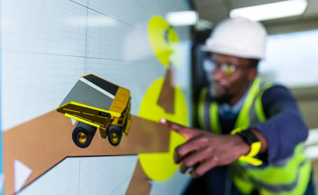 Man pointing at item